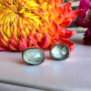 Gorgeous sterling silver aquamarine studs